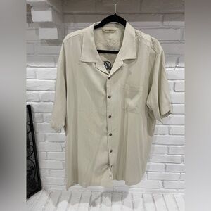 Tommy Bahama Short Sleeve Bullshot Lounge Embroider Hawaiian Silk Shirt Size XL